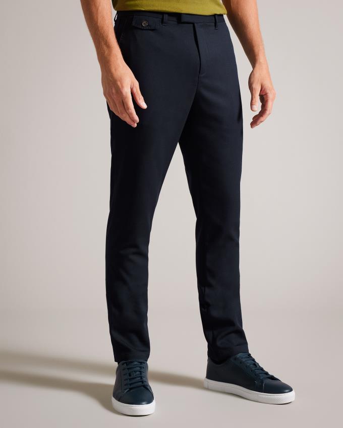 Pantalon Ted Baker Slim Fit Flannel Bleu Marine Homme | FPT-19563135